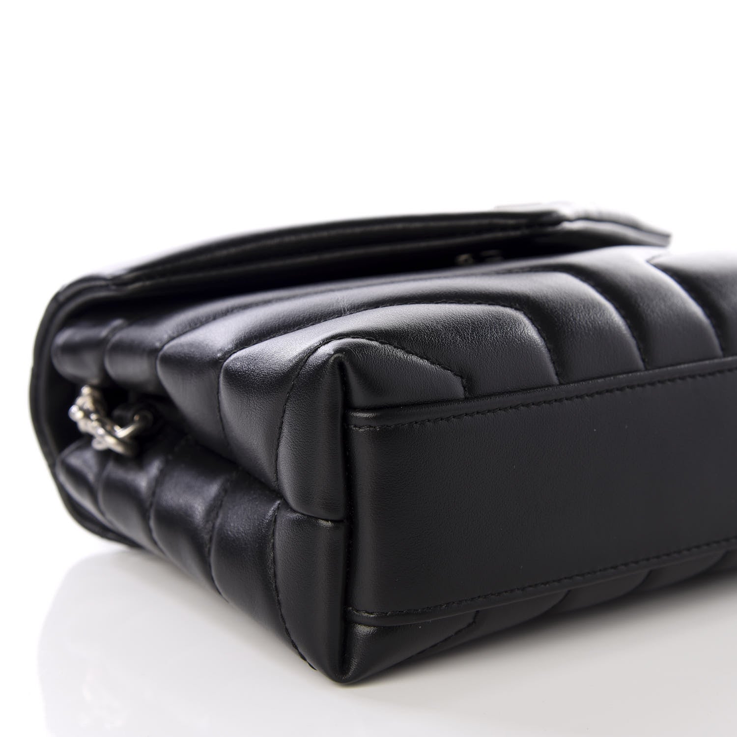 Saint Laurent Calfskin Y Quilted Monogram Toy Loulou Crossbody Bag Black 5 of 11