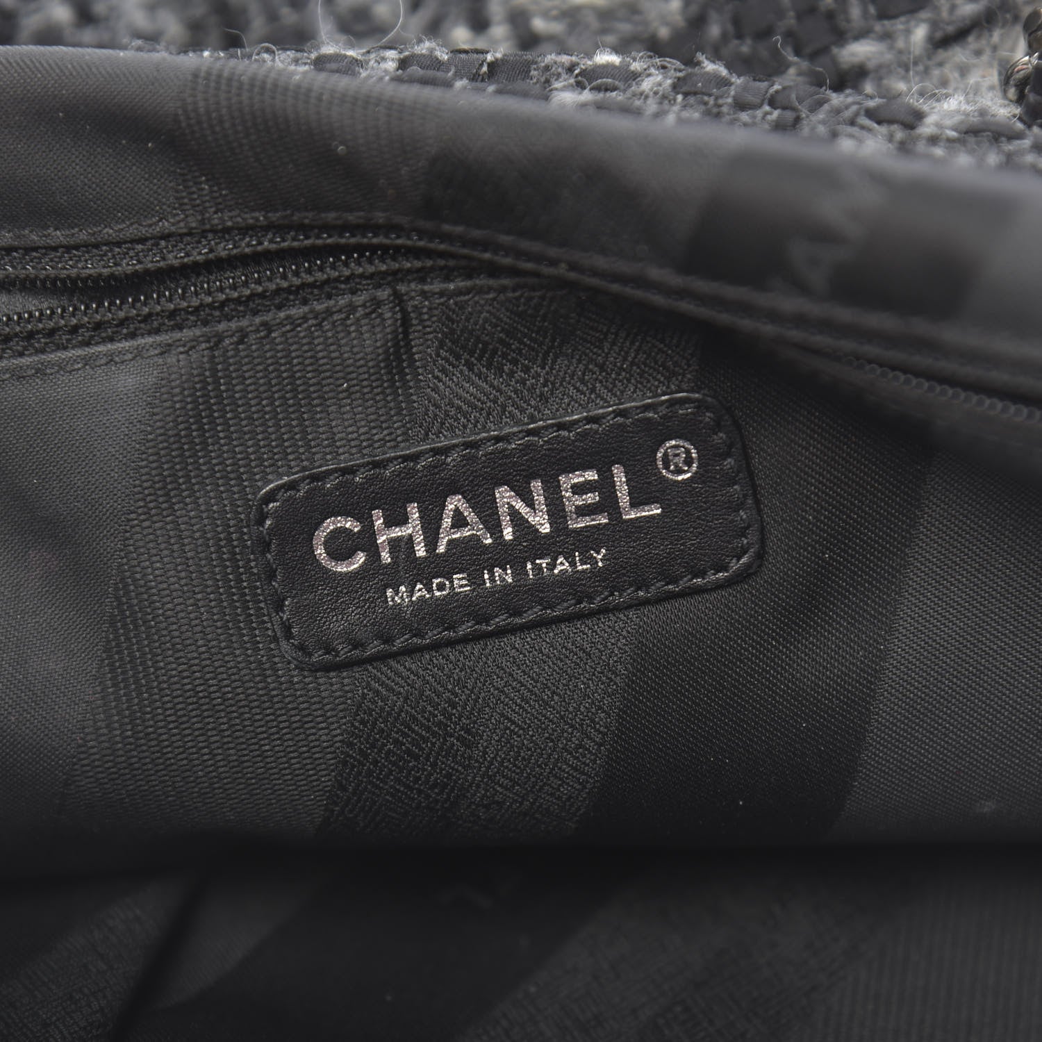 Chanel Glazed Calfskin Quilted Tweed Portobello Tote Black 6 of 10