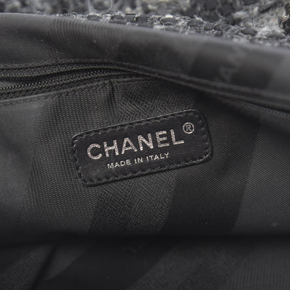 Chanel Glazed Calfskin Quilted Tweed Portobello Tote Black 6 of 10