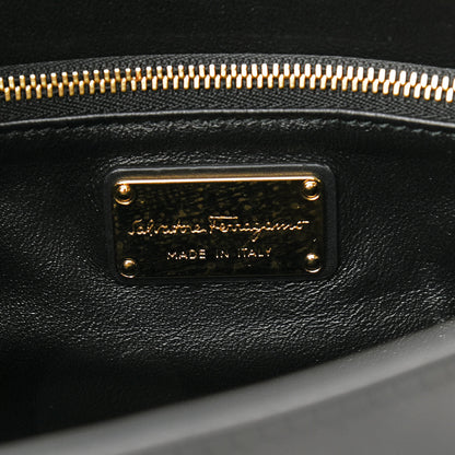 Salvatore Ferragamo Calfskin Medium Sookie Satchel Black 7 of 10