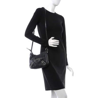 Balenciaga Chevre Silver Metallic Edge Hardware Hip Black 2 of 7