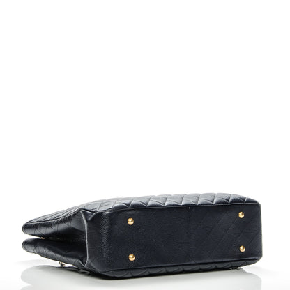 Chanel Caviar Quilted Shopping Tote Navy 4 of 7