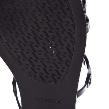 Hermes Rubber Chaine d'Ancre Rivage Sandals 38 Black 8 of 9
