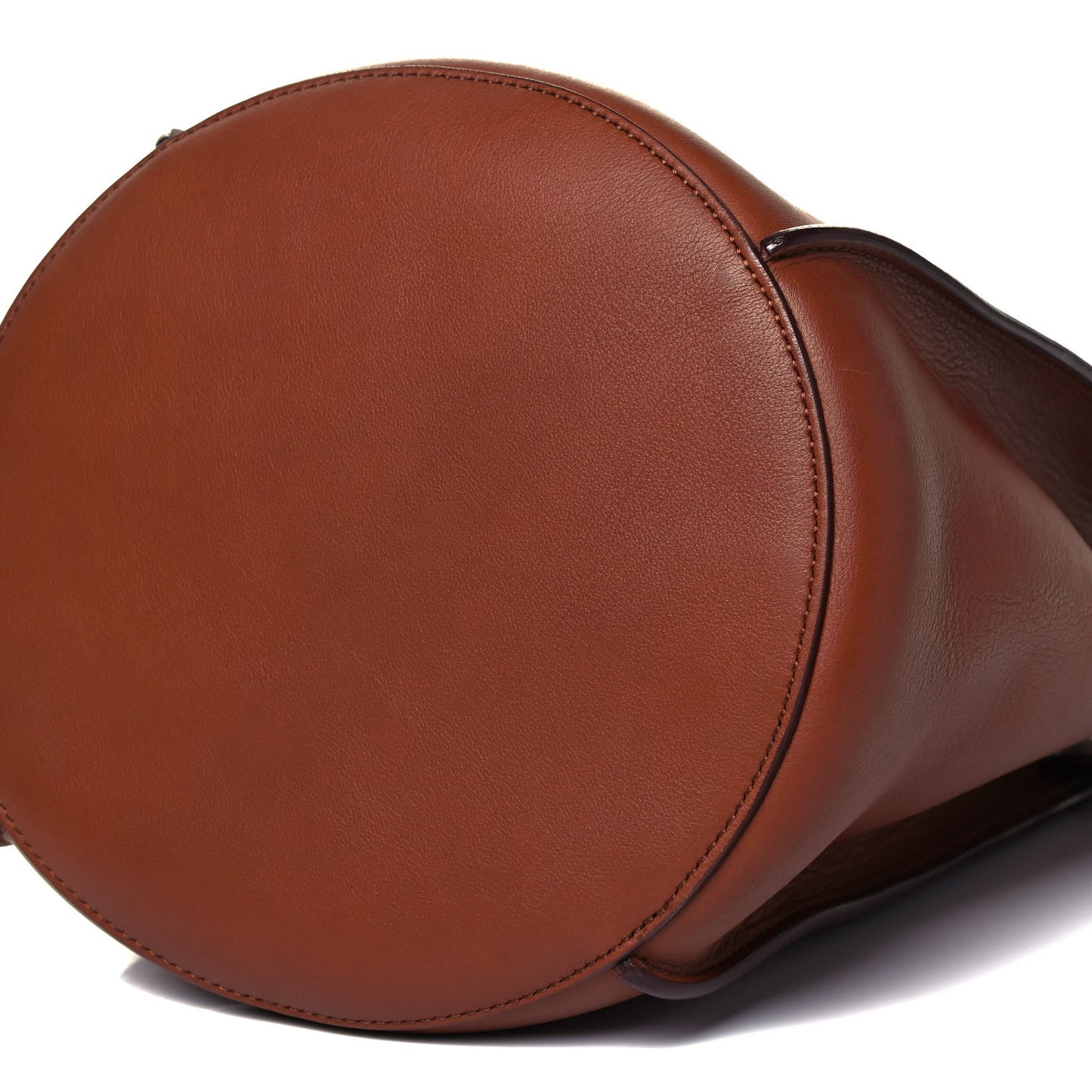 Smooth Calfskin Long Strap Big Bucket Bag Tan