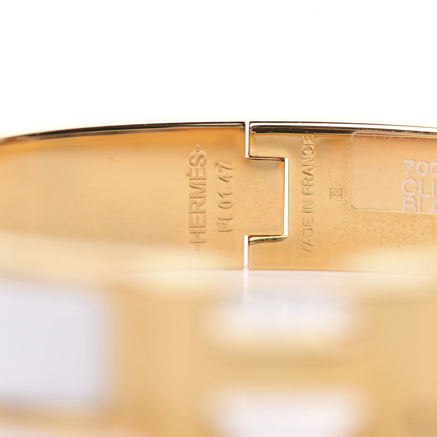 Enamel Narrow Clic Clac H Bracelet PM White