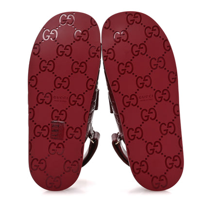 Gucci Guccissima GG Embossed Womens Sandals 37 Rosso Ancora 6 of 10