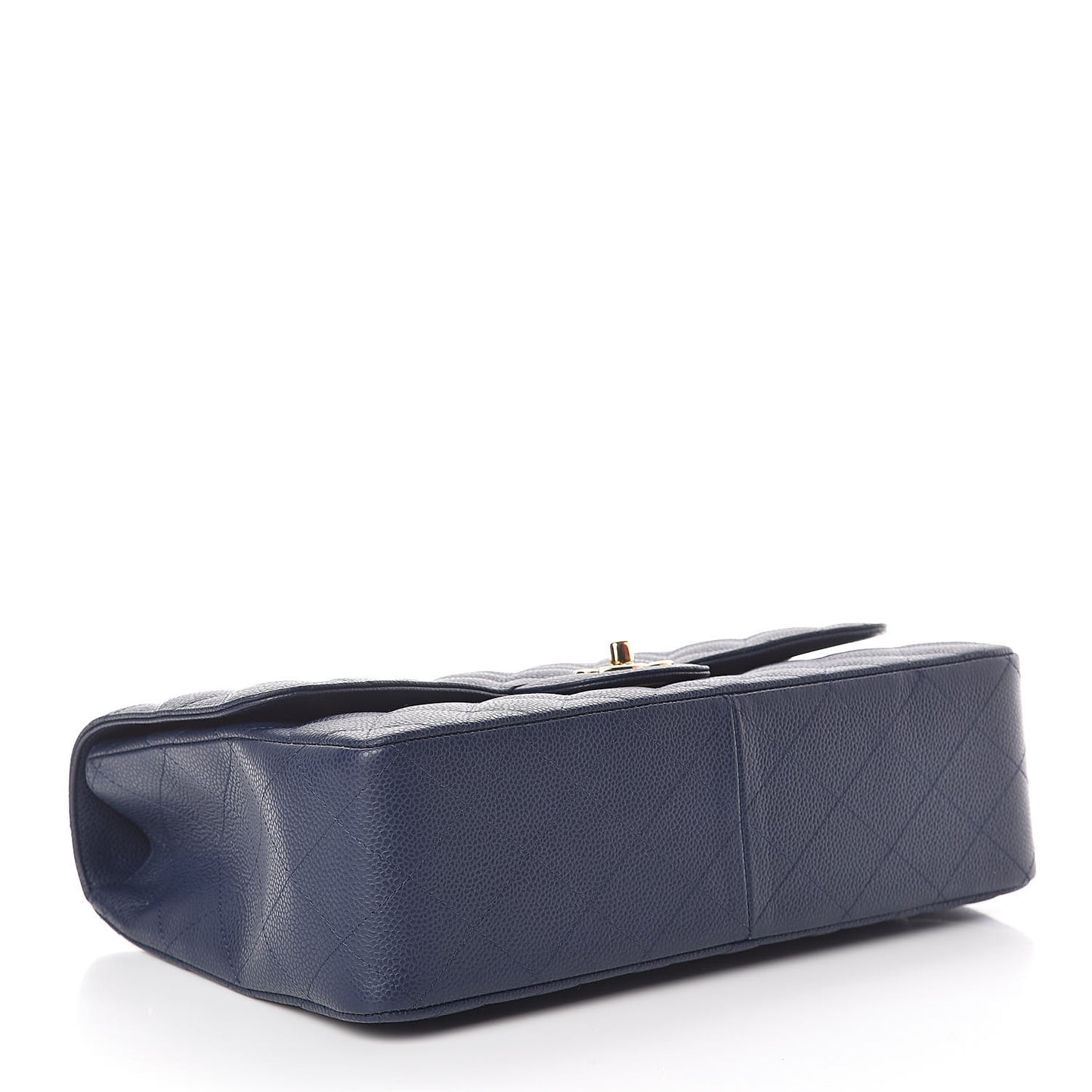 Caviar Quilted Jumbo Single Flap Dark Blue