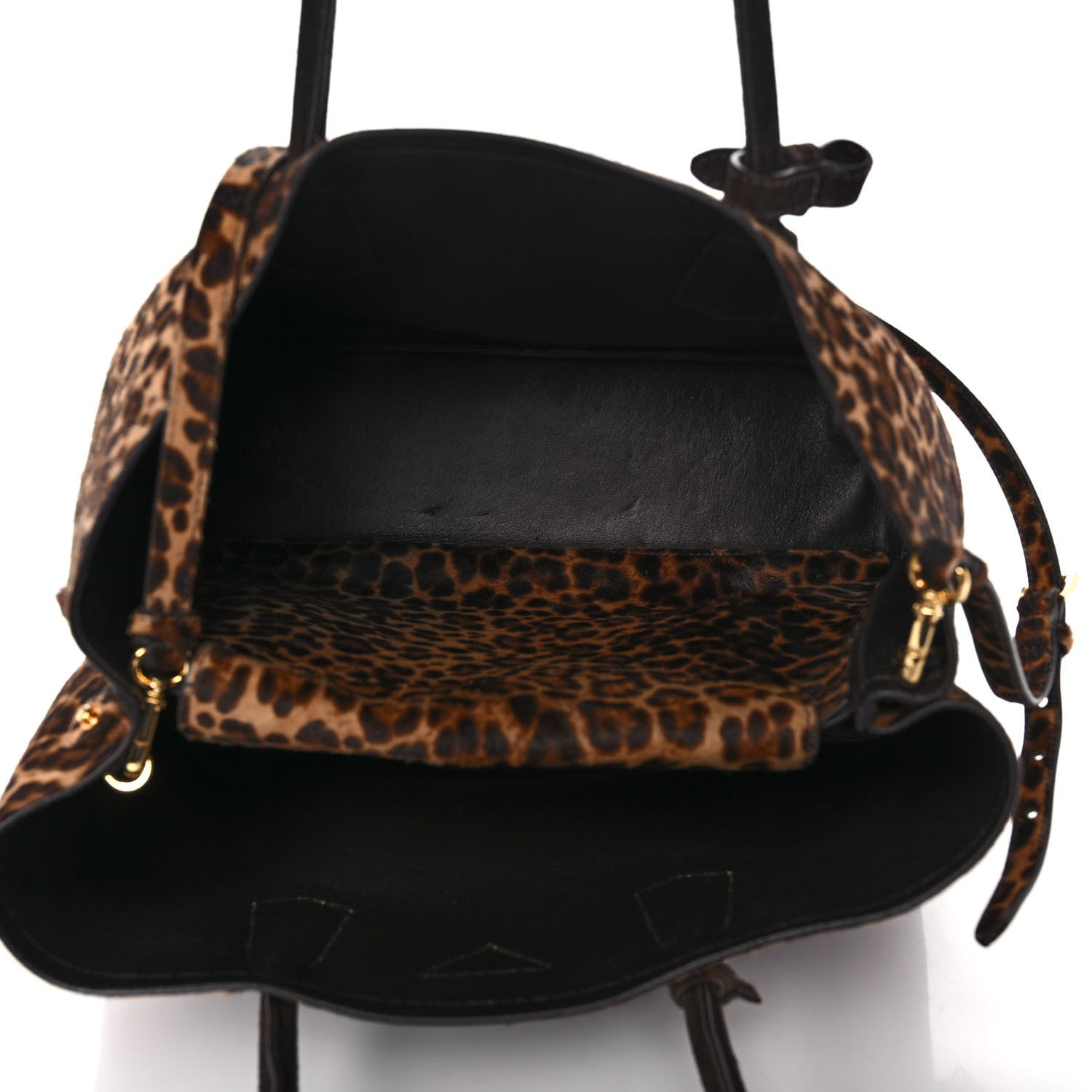 Prada Calf Hair Leopard Print Shoulder Bag Avorio 4 of 9