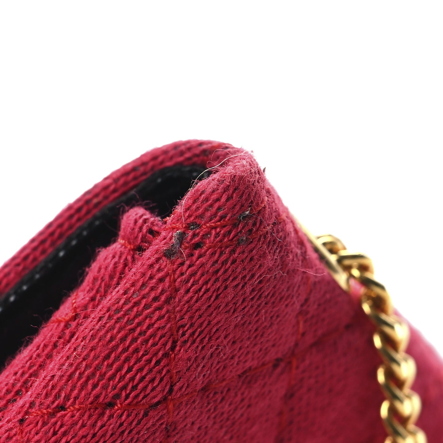 Jersey Quilted Micro Flap Bag Red