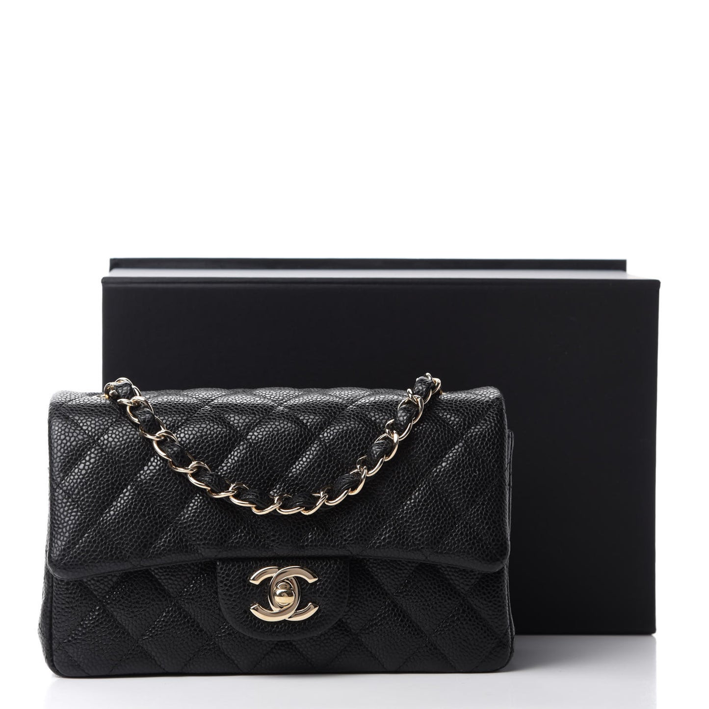 Caviar Quilted Mini Rectangular Flap Black