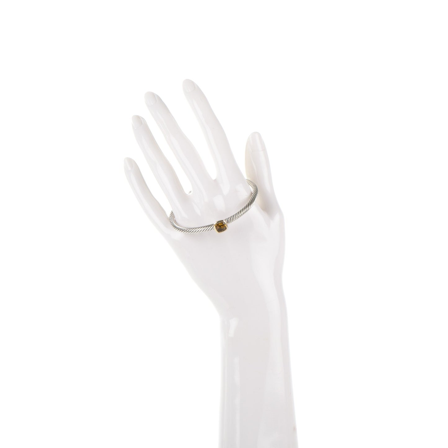 Sterling Silver 18K Yellow Gold Citrine 4mm Albion Cable Bracelet
