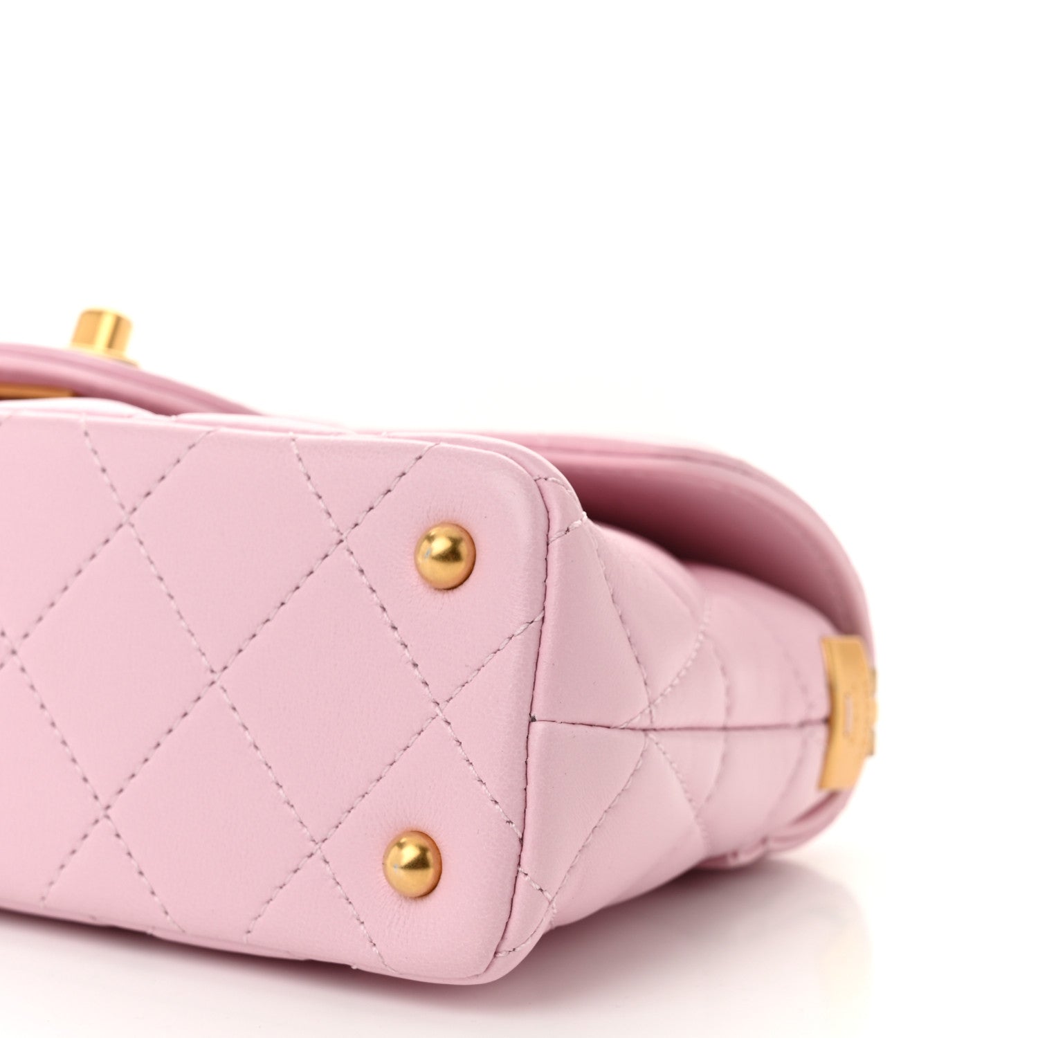 Chanel Lambskin Quilted Mini Flap Top Handle Bag Light Pink 9 of 10