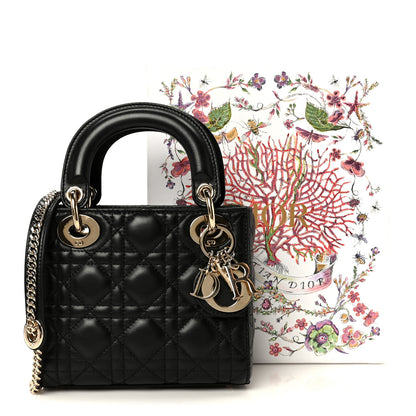 Christian Dior Lambskin Cannage Mini Lady Dior Black 11 of 11