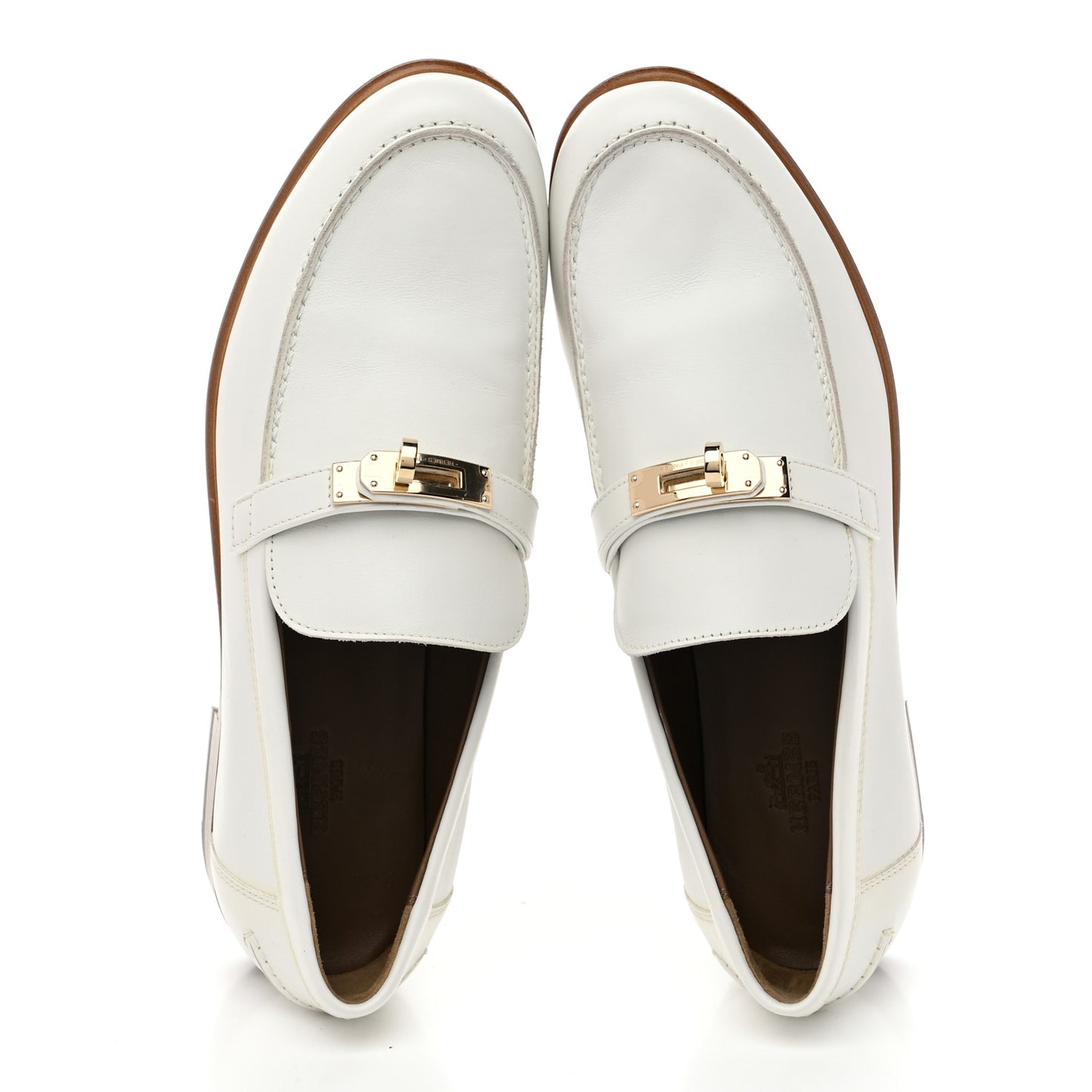 Calfskin Womens Destin Loafers 38.5 White