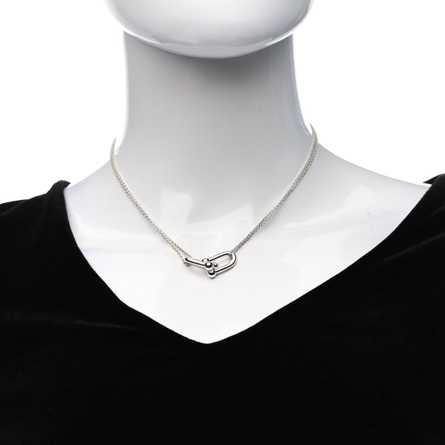 Sterling Silver Double HardWear Link Pendant Necklace