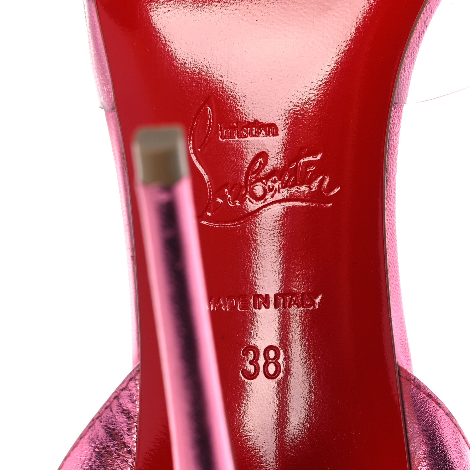 Christian Louboutin PVC Patent Psychic Spikaqueen 100 Pumps 38 Pink 6 of 8