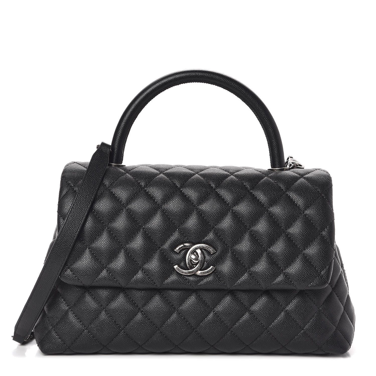 Chanel Caviar Quilted Small Coco Handle Flap Black 1 of 9