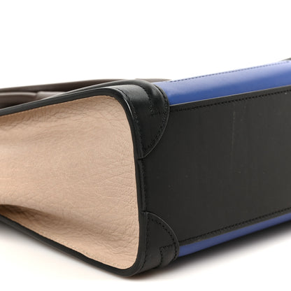 Celine Smooth Calfskin Bullhide Nano Tri-Color Luggage Indigo 9 of 10