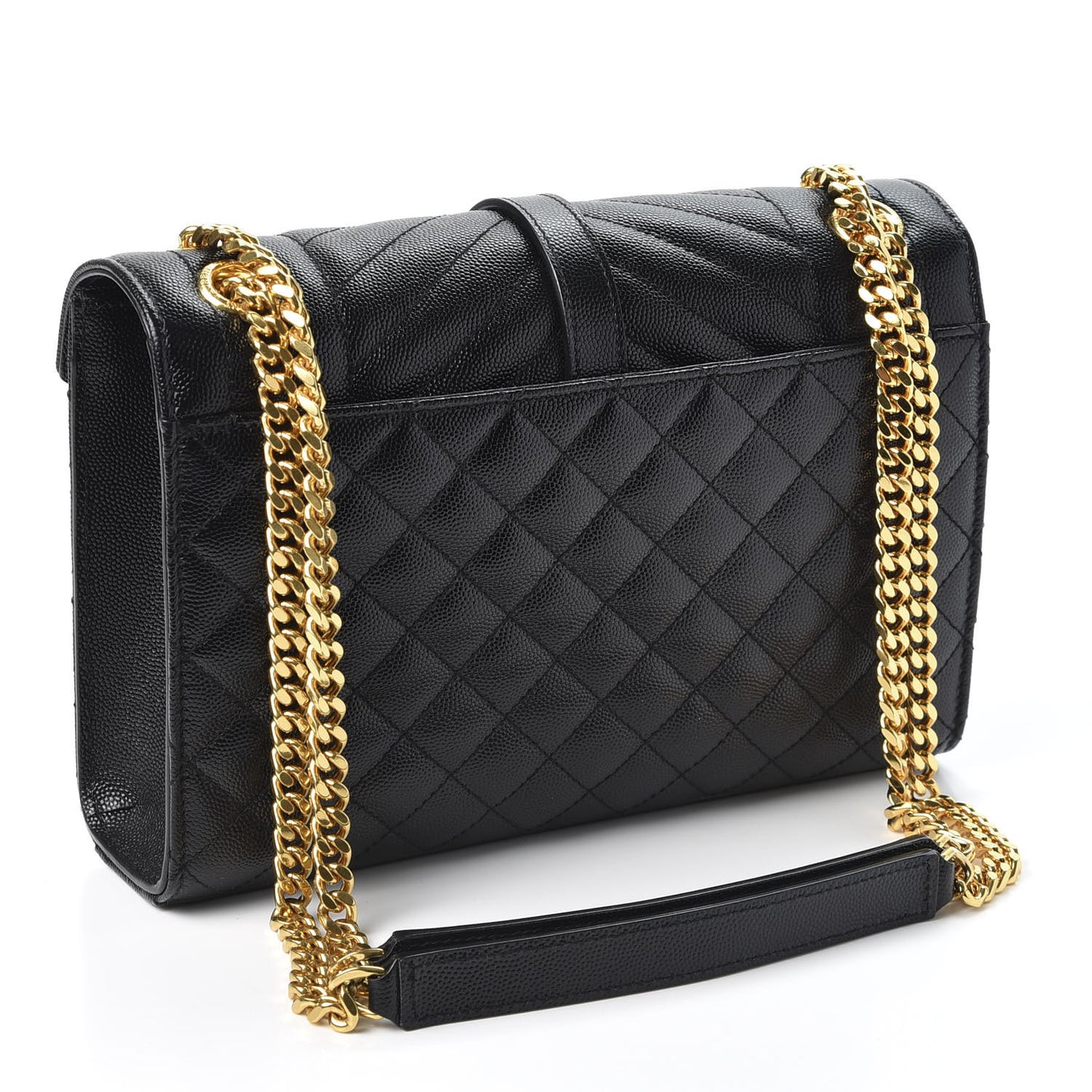 Grain De Poudre Textured Mixed Matelasse Triquilt Medium Monogram Satchel Black