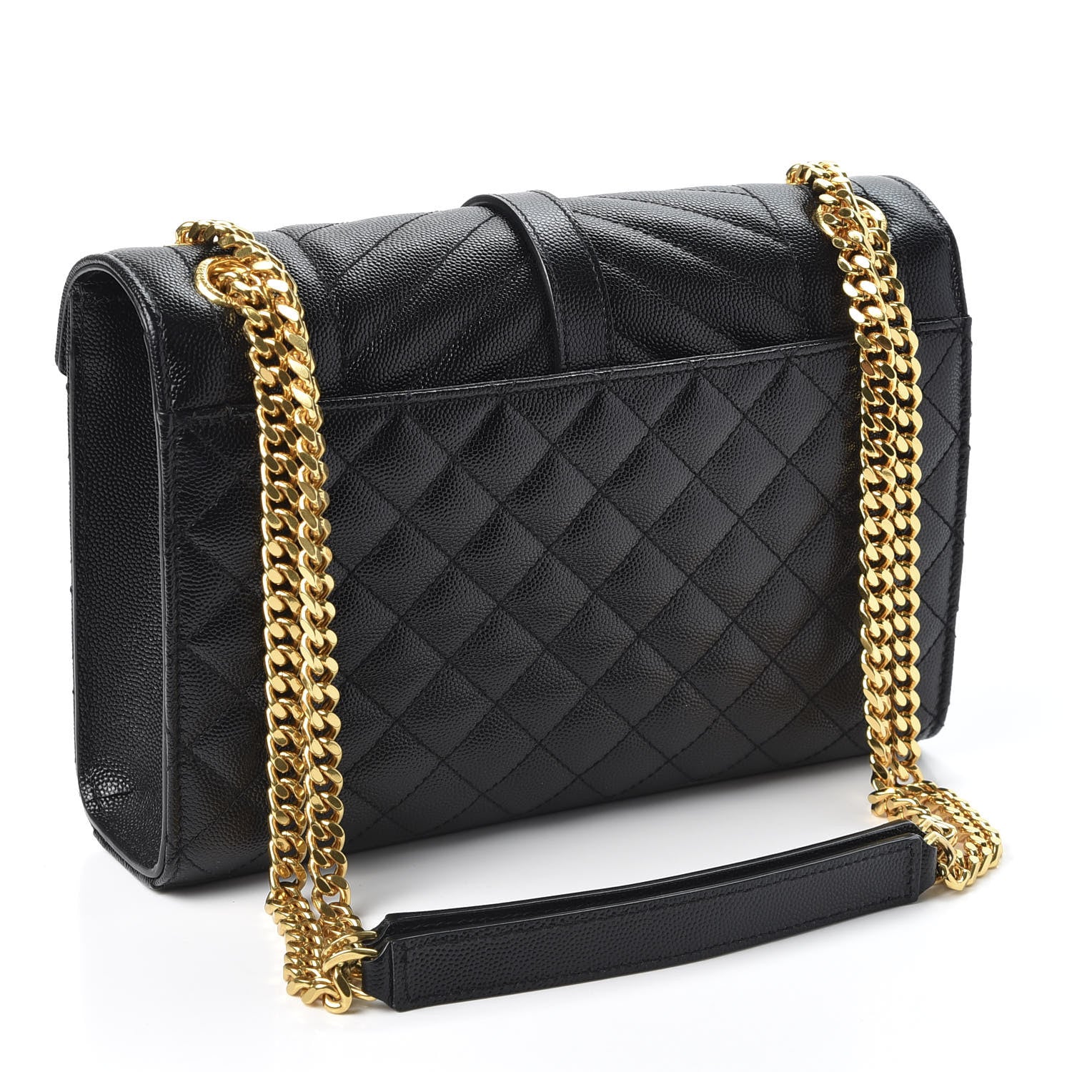 Saint Laurent Grain De Poudre Textured Mixed Matelasse Triquilt Medium Monogram Satchel Black 2 of 9