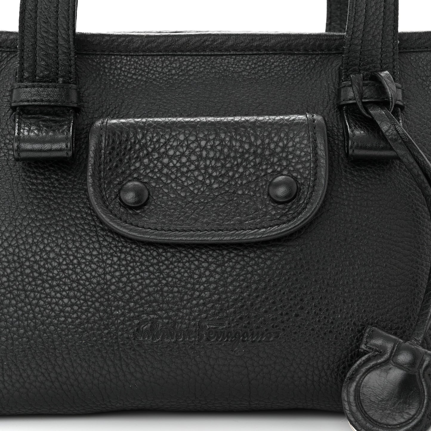 Grained Calfskin Shoulder Bag Black