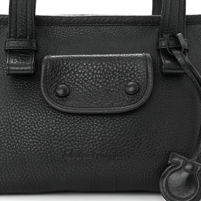 Salvatore Ferragamo Grained Calfskin Shoulder Bag Black 7 of 9