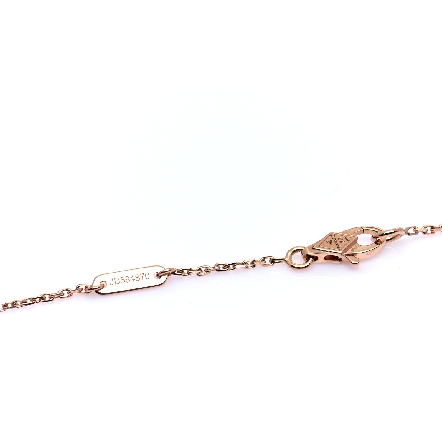 Van Cleef & Arpels 18K Rose Gold Carnelian Sweet Alhambra Pendant Necklace 6 of 9