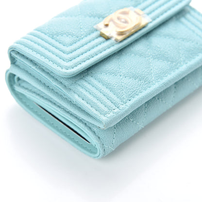 Chanel Caviar Quilted Small Boy Flap Wallet Light Blue 6 of 8