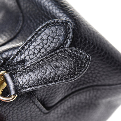 Burberry London Grainy Calfskin Small Greenwood Bowling Bag Black 8 of 8
