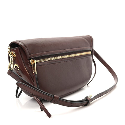 Celine Shiny Lambskin Soft Triomphe Little Half Moon Bag Deep Brown 2 of 8