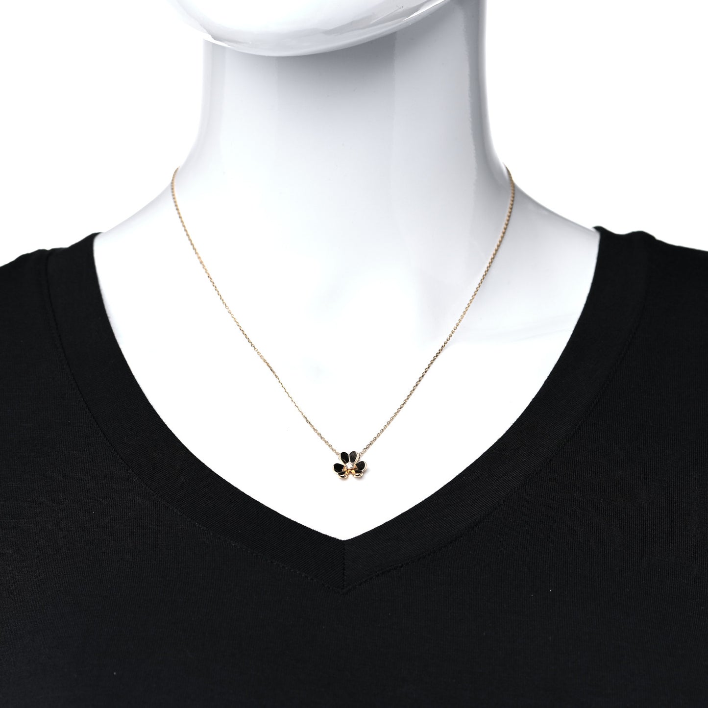 18K Yellow Gold Diamond Mini Frivole Pendant Necklace