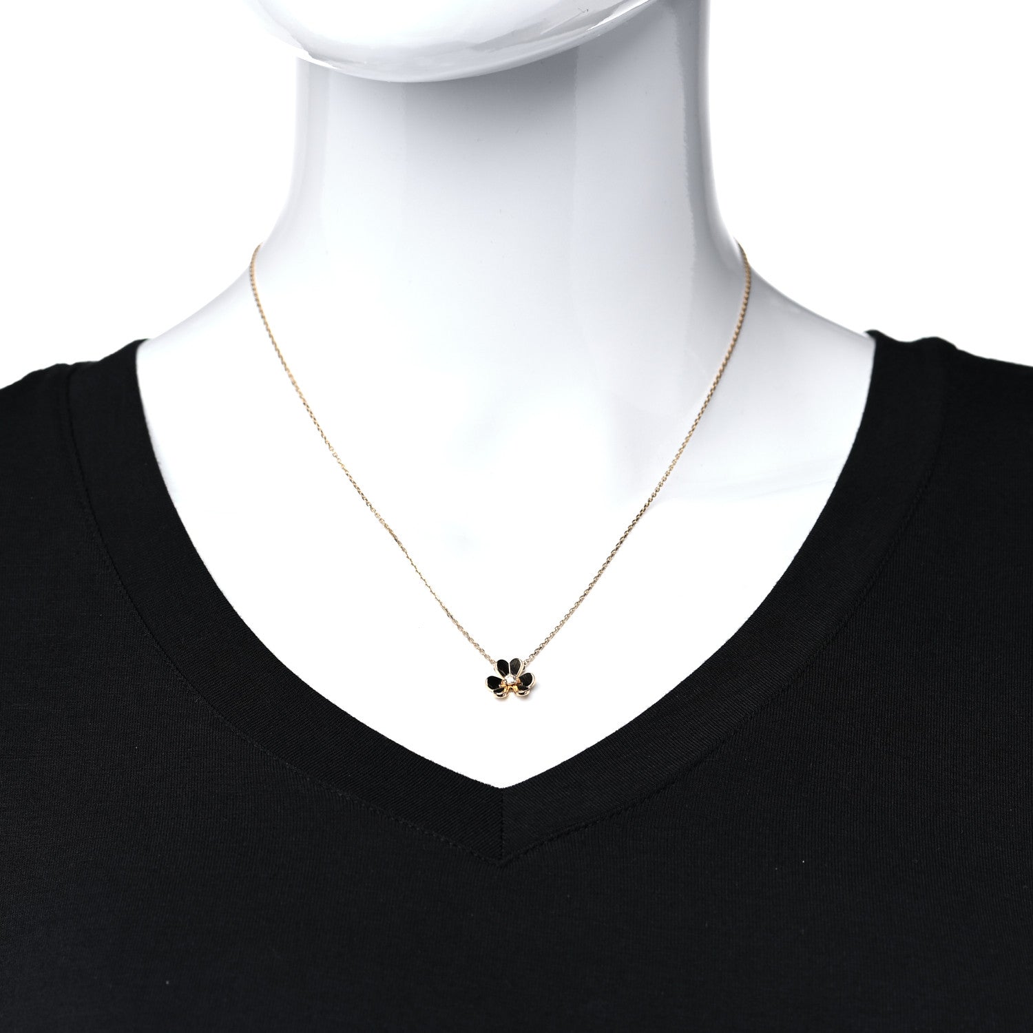 Van Cleef & Arpels 18K Yellow Gold Diamond Mini Frivole Pendant Necklace 2 of 7