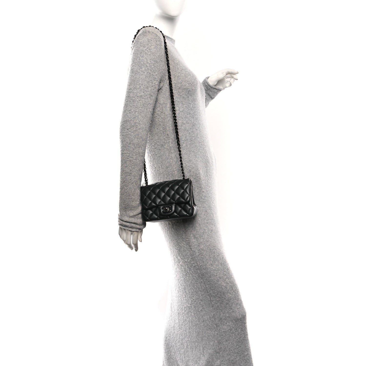 Chanel Lambskin Quilted Mini Square Flap So Black 2 of 10