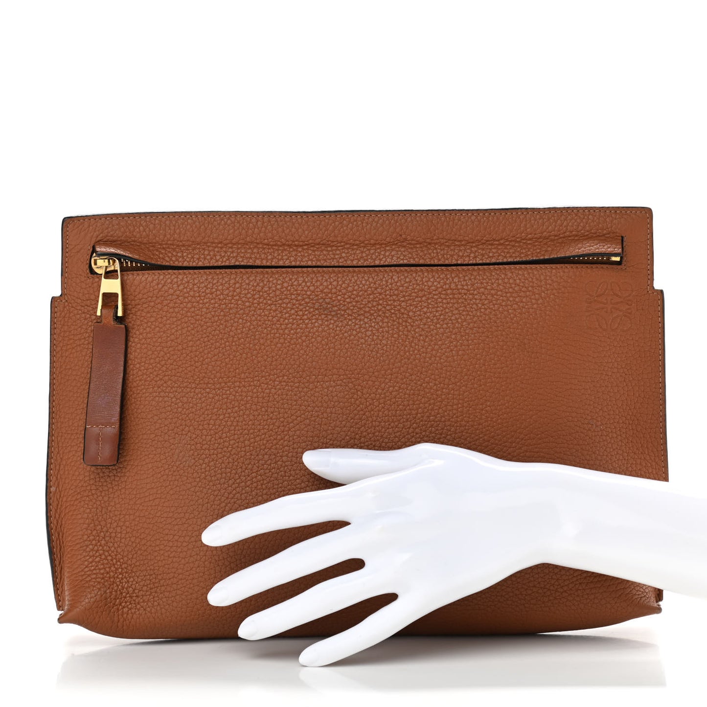 Calfskin T Pouch Tan
