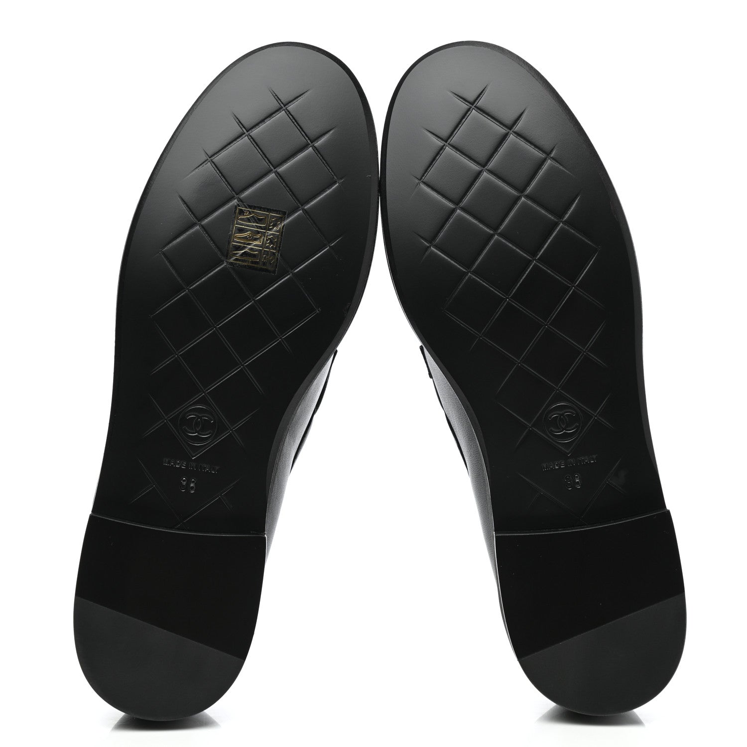 Chanel Lambskin Quilted CC Turnlock Loafers 38 Black 5 of 9