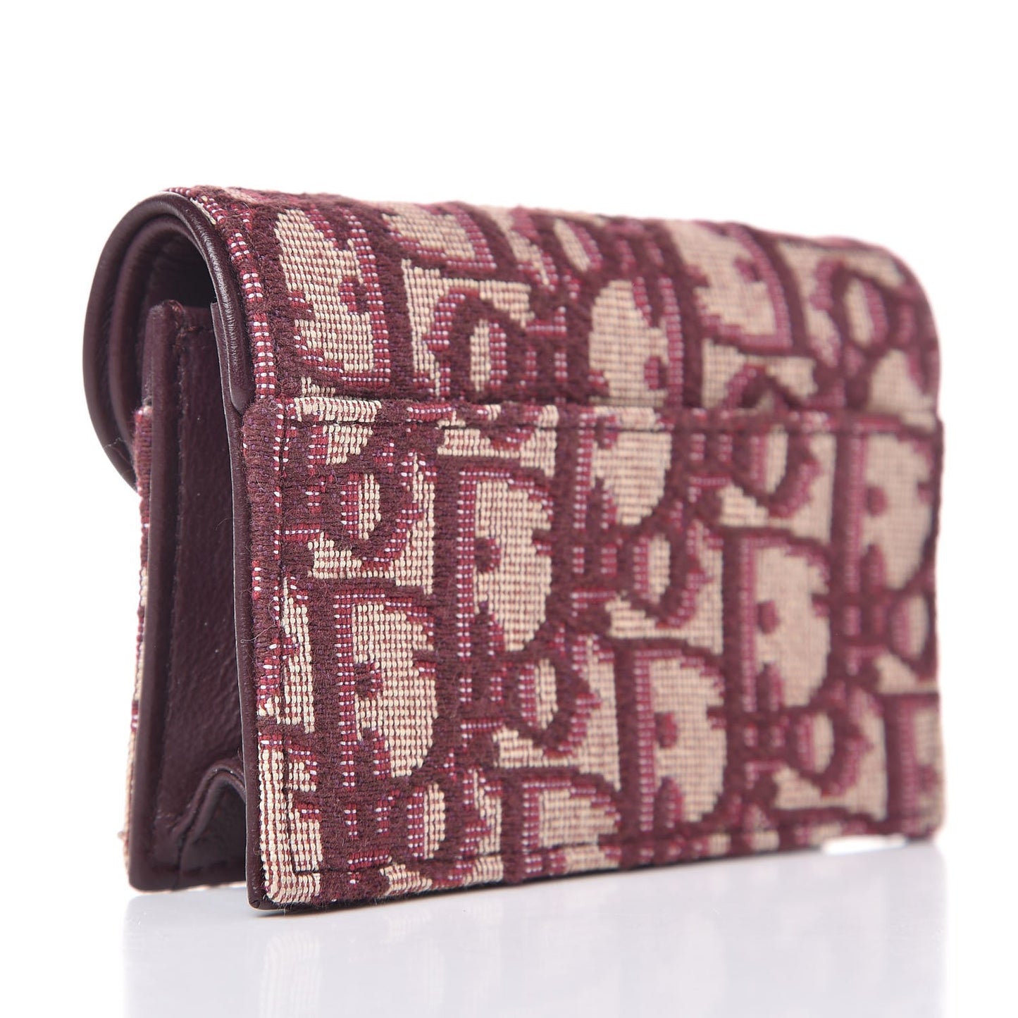 Oblique Saddle Card Holder Bordeaux
