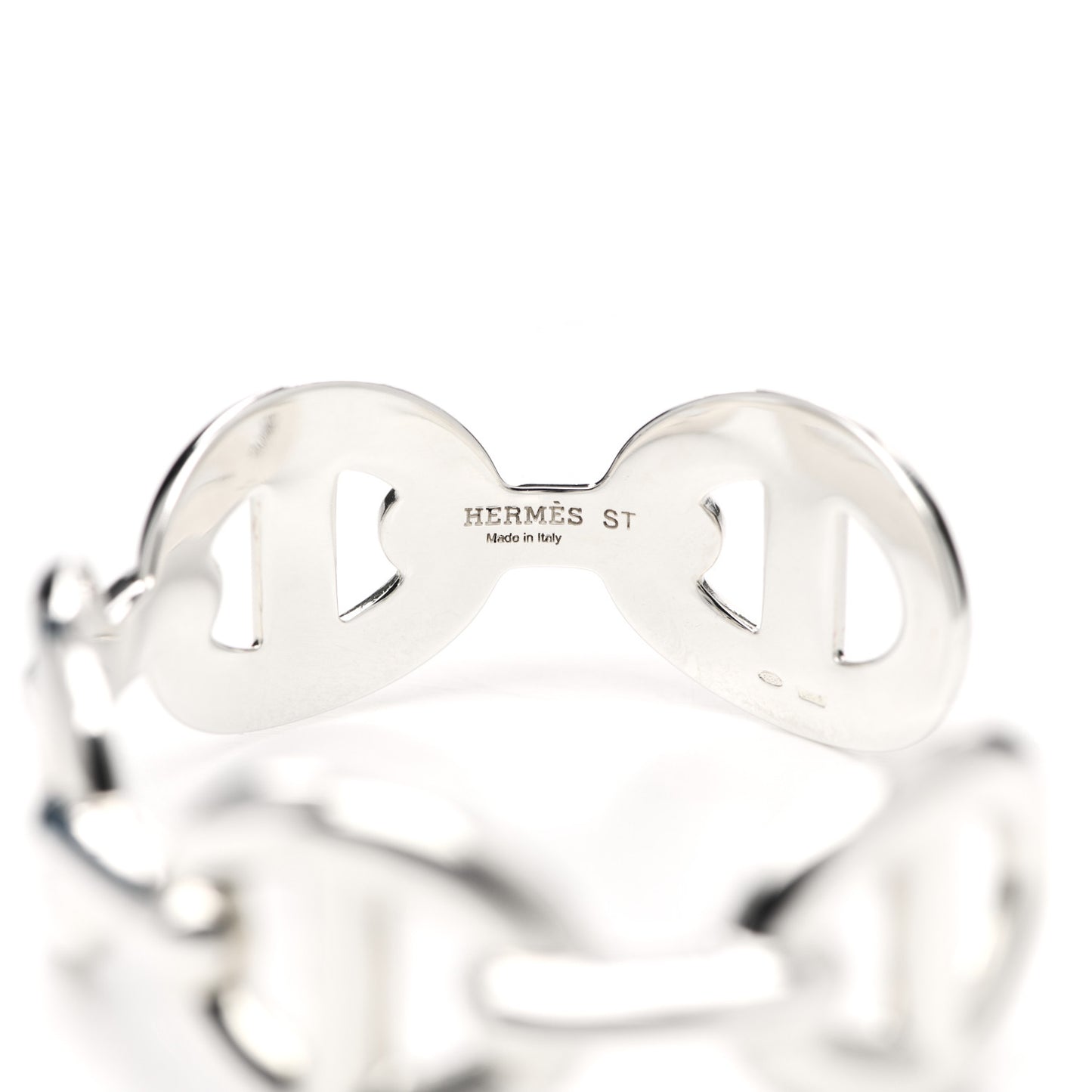 Sterling Silver GM Chaine d'Ancre Enchainee Large Cuff Bracelet ST