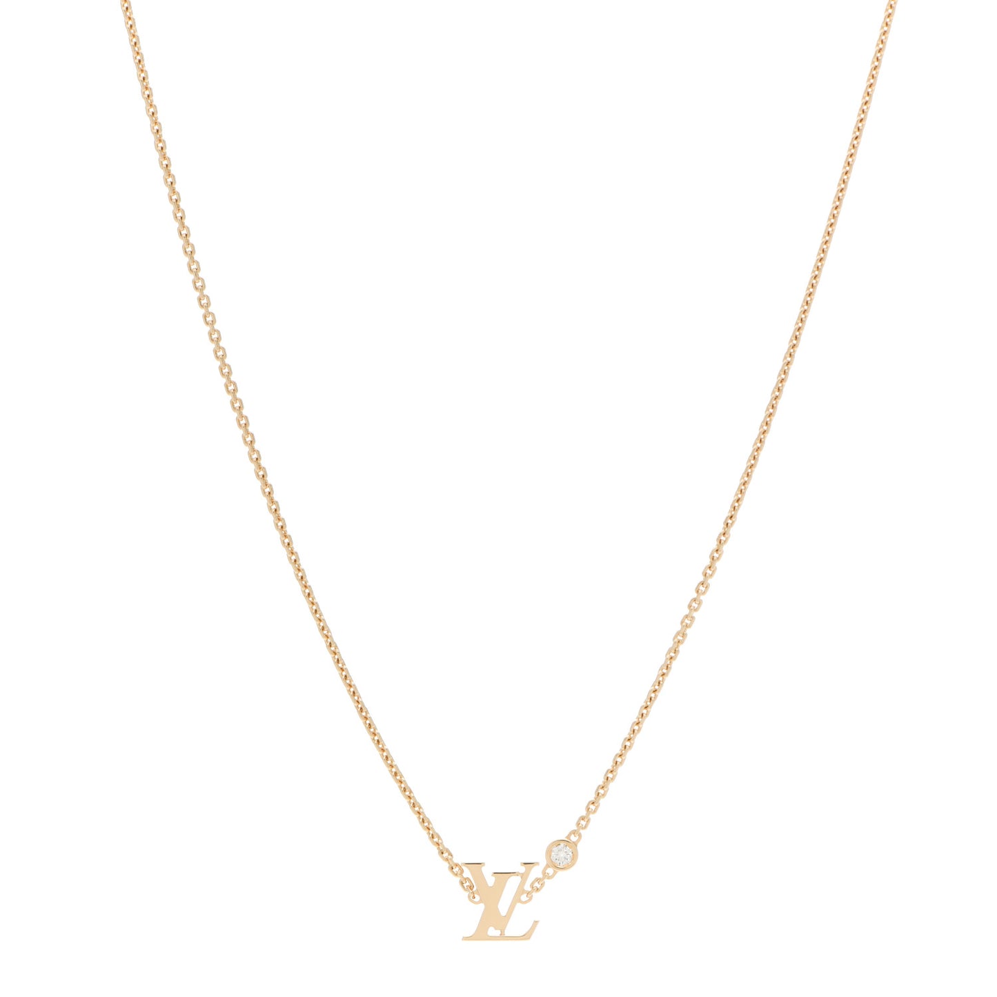 18K Yellow Gold Diamond Idylle Blossom LV Pendant Necklace
