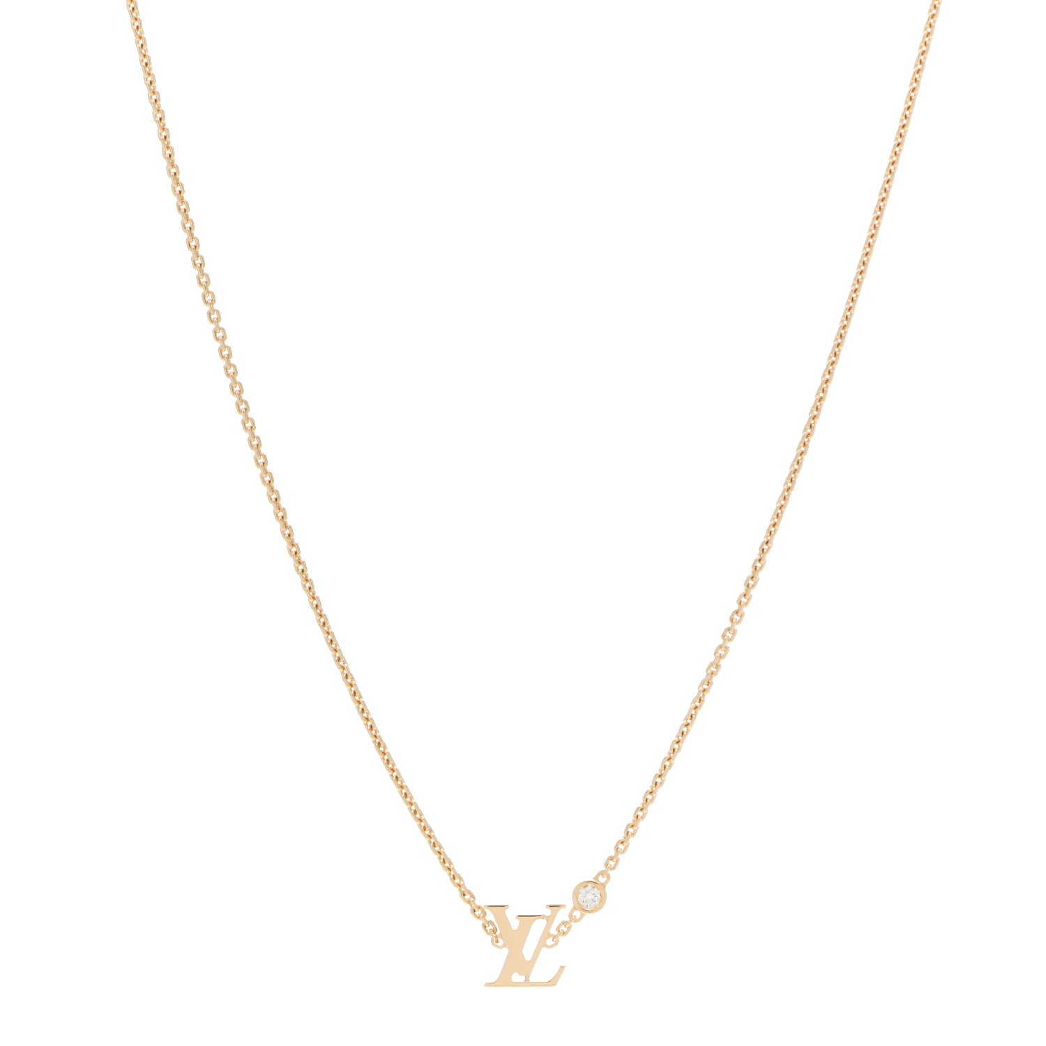 Louis Vuitton 18K Yellow Gold Diamond Idylle Blossom LV Pendant Necklace 1 of 7