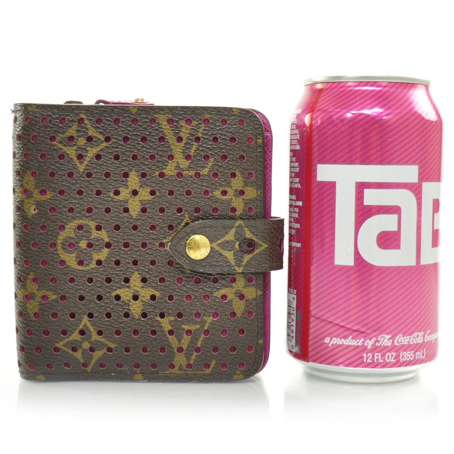 Monogram Perforated Compact Zipped Wallet Fuchsia