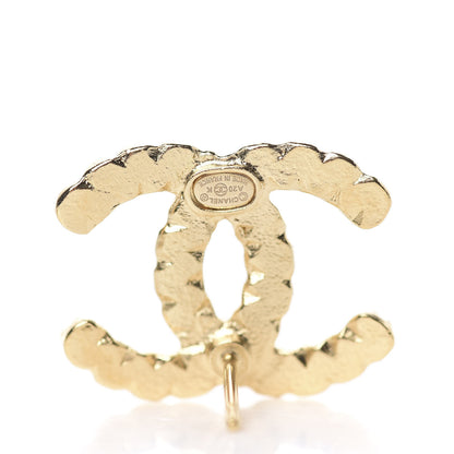 Chanel Resin Pearl Crystal CC Earrings Gold Black 5 of 5