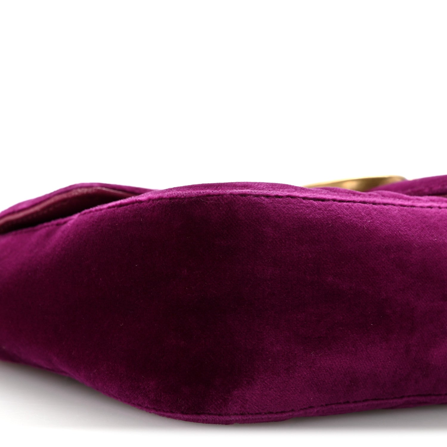 Gucci Velvet Matelasse Mini GG Marmont Shoulder Bag Fuchsia Violet Cyclamen 9 of 13