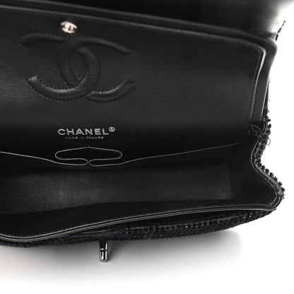 Chanel Velvet Sequin Mesh Lambskin Medium Double Flap Black 4 of 8