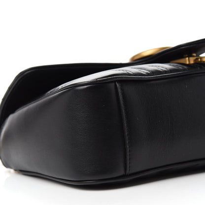 Gucci Calfskin Matelasse Small GG Marmont Shoulder Bag Black 6 of 11