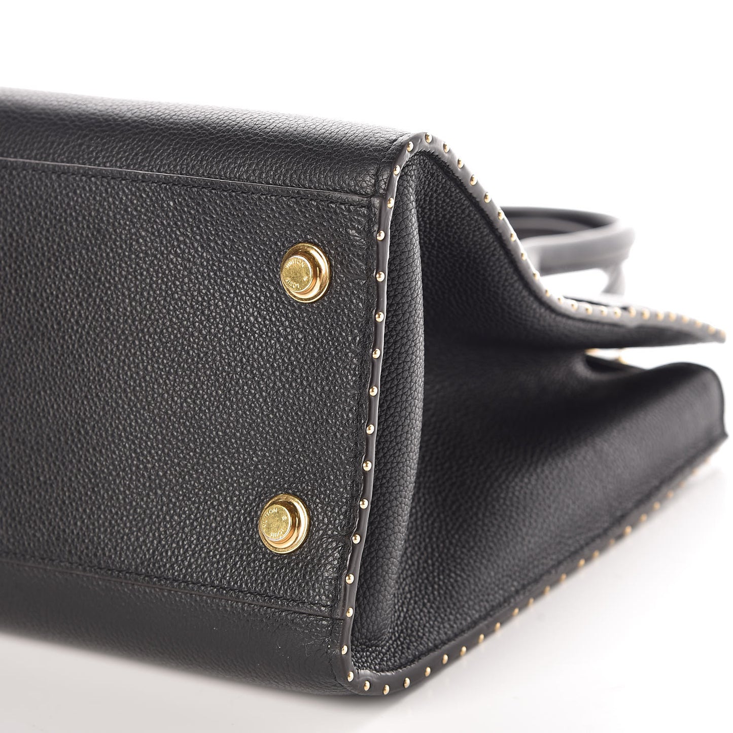 Calfskin Studded City Steamer MM Black