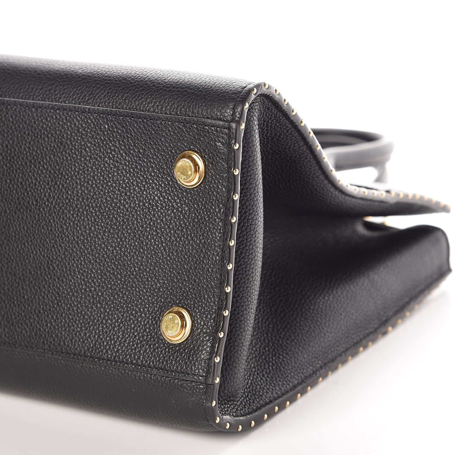 Louis Vuitton Calfskin Studded City Steamer MM Black 6 of 8