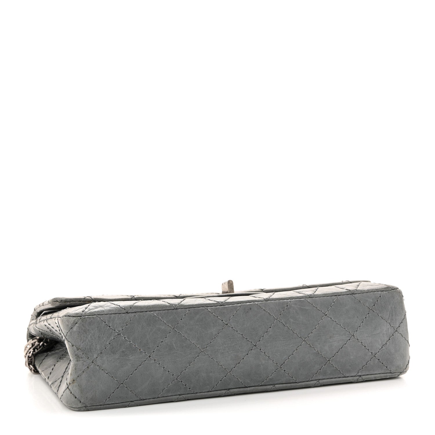 Chanel Aged Calfskin Quilted 50th Anniversary 2.55 Reissue Flap 225 Grey 4 of 14