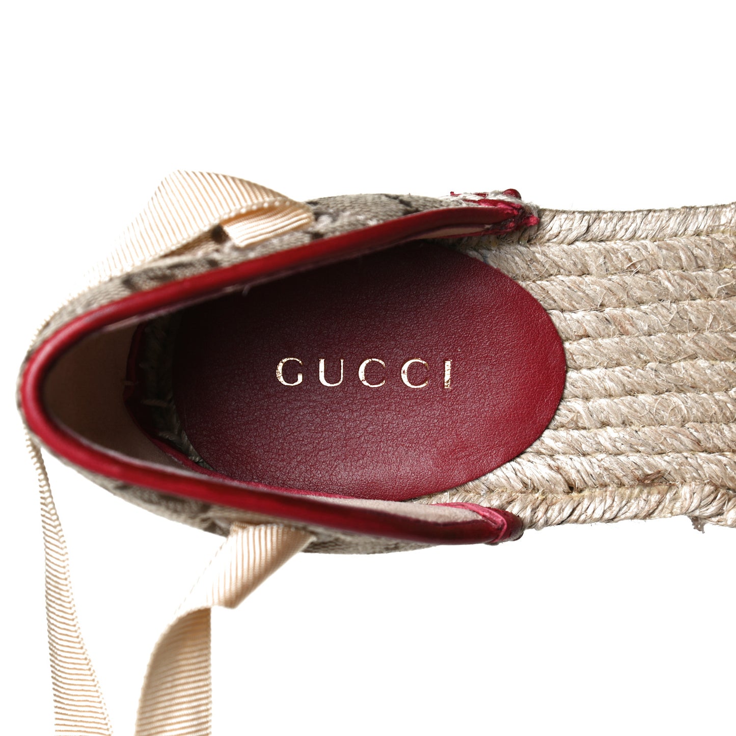 Monogram Matelasse GG Marmont Ankle Wrap Platform 35/120mm Espadrille Wedges 36 Beige Ebony New Cherry Red Sand Storm