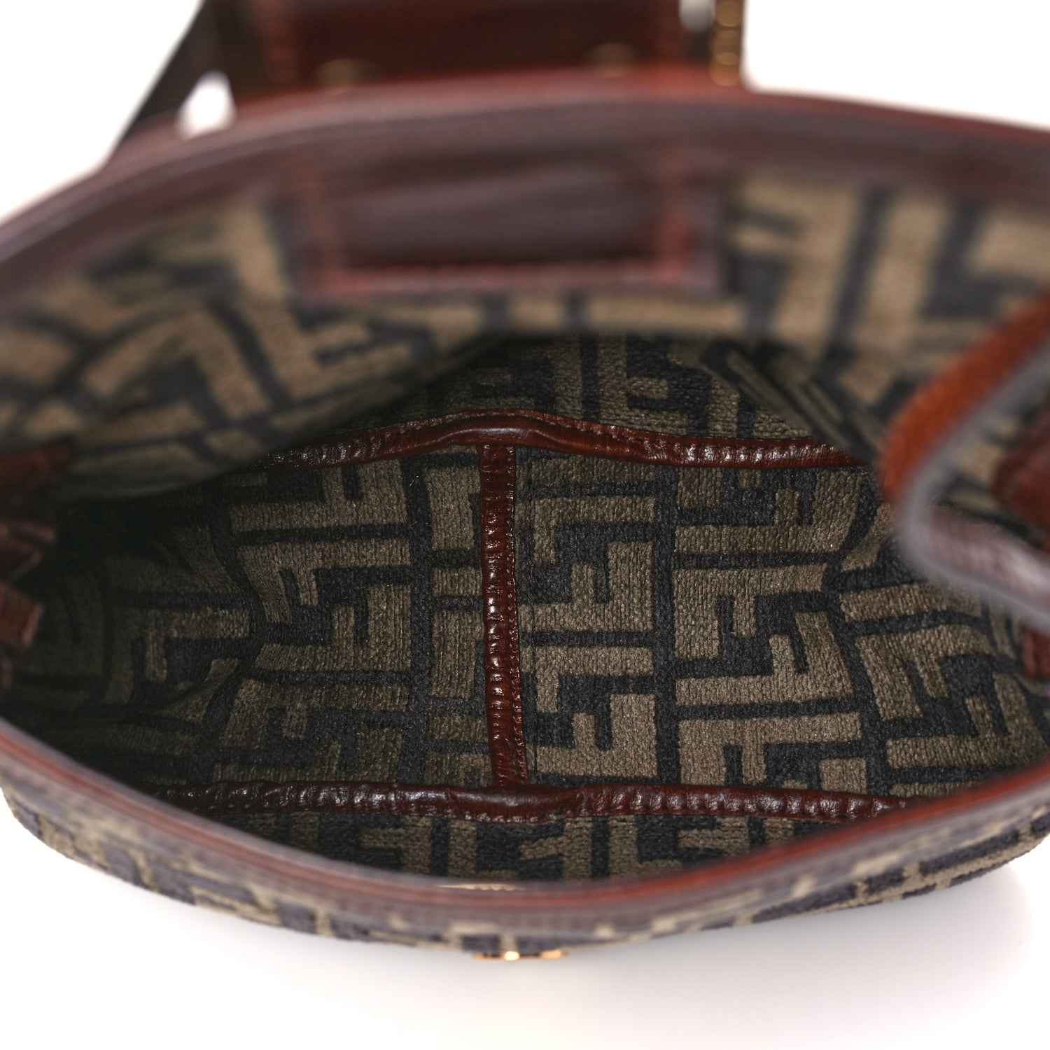 Fendi Velvet Zucca Mini Mama Baguette Brown 5 of 10