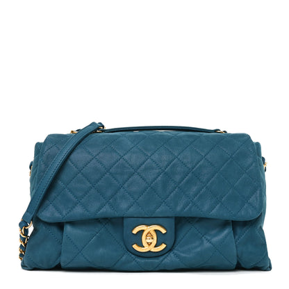 Chanel Iridescent Calfskin Large Chic Quilt Flap Blue 1 of 10